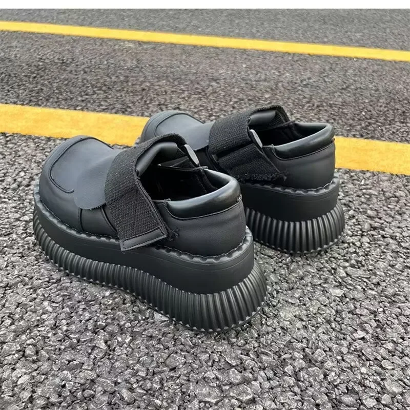 Japanese Doll Shoes Woman Small Thick-soled High Leather Shoes Big-toed Mary Jane Single Shoes Style Zapatos De Mujer zapatillas