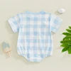 Infant Baby Boy Mallard Duck Clothes Summer Short Sleeve Romper Newborn Country Boy Farm Outfit 3