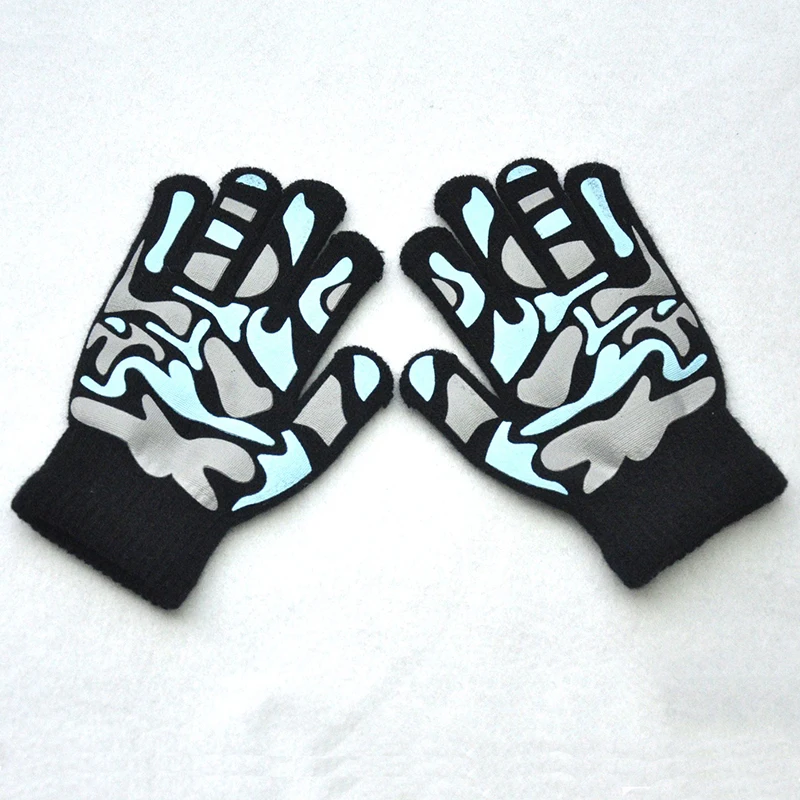 Children Camouflage Anti Slip Winter Knitted Warm Gloves For 4-10Y Boys Girls Student New Mittens Outdoor Cycling Skiing Gloves 6