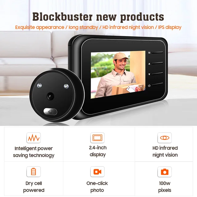 Doorbell Door Viewer Camera Door Peephole with Wireless Monitor Live View Available Digital Night Vision Photo Shooting 6