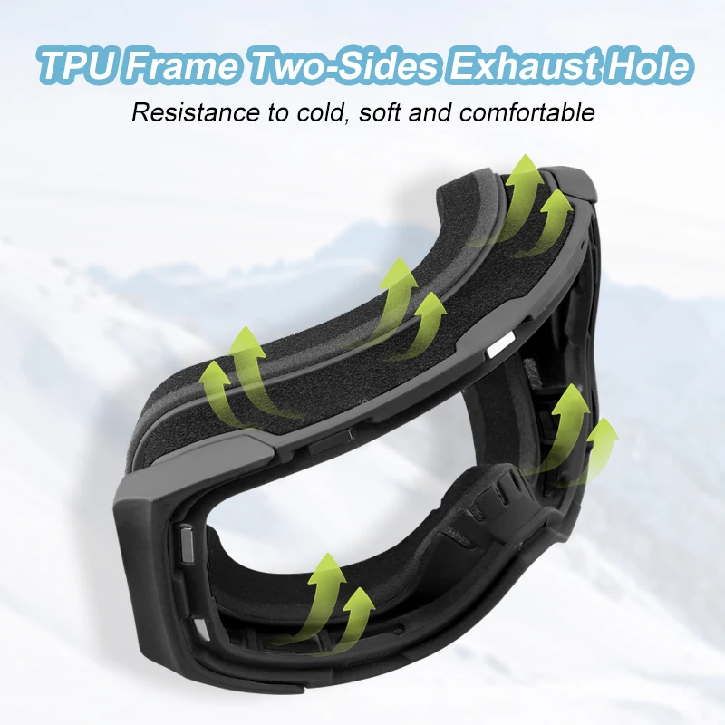 X-TIGER Pro Ski Goggles UV400 Anti-fog Eyewear Magnetic Lens Night Vision Yellow Lens Outdoor Sports Snowboard Snow Goggles Set 3