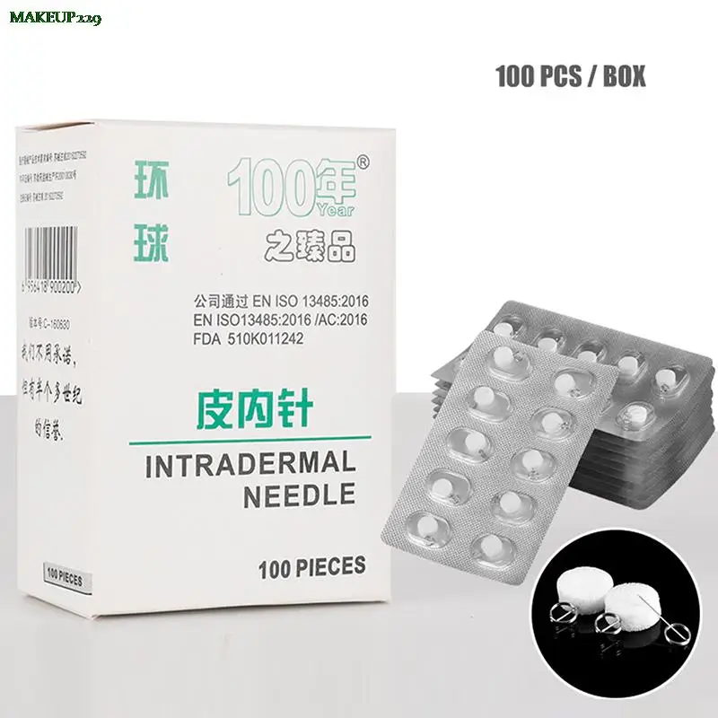 

100pcs/box Sterile Acupuncture Needle for Single Use Intradermal Press Needle Disposable Embedded Skin Needle