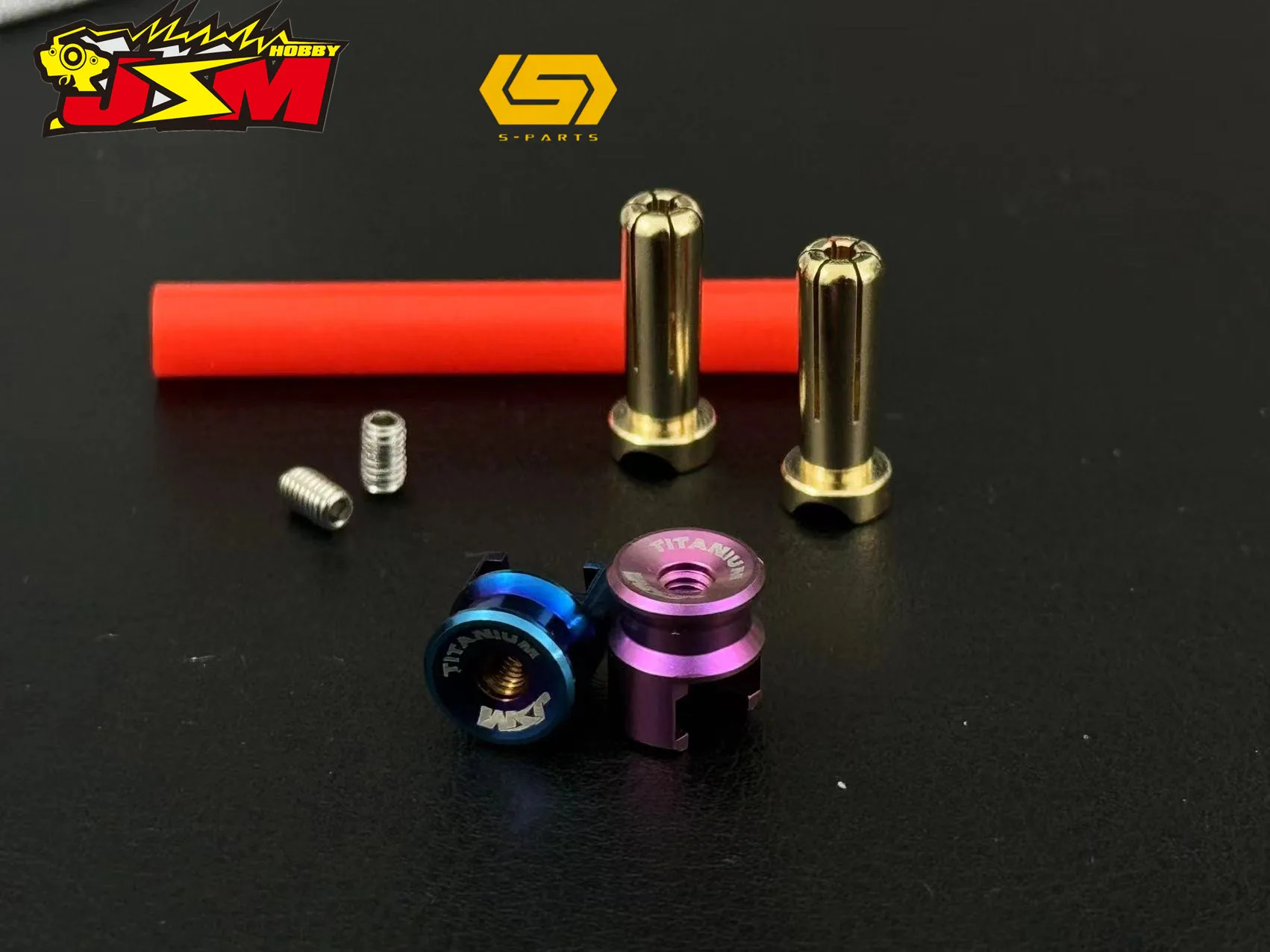 JSM Hobby TITANIUM Battery Grips with bullet plugs 4/5mm 6