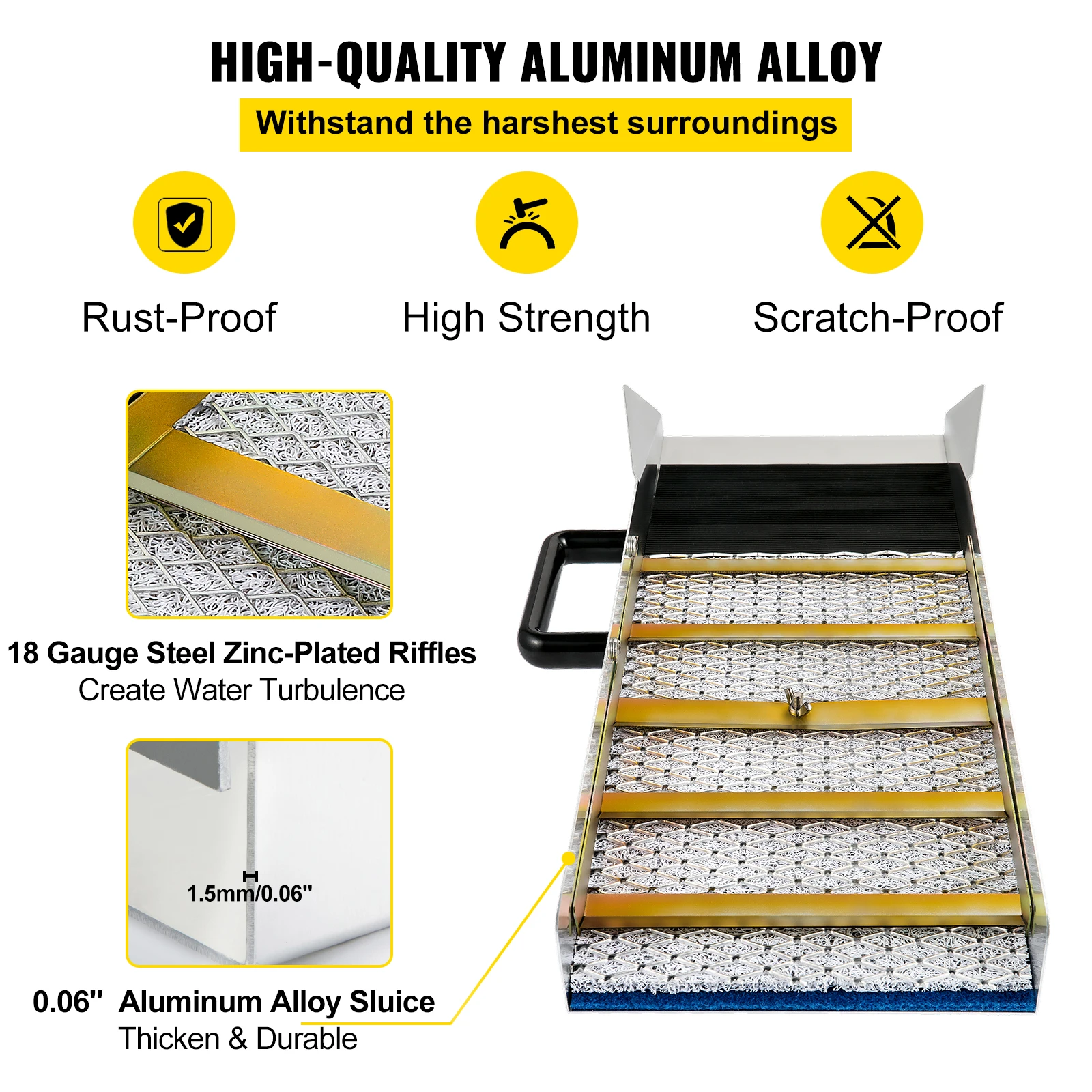 Aluminum Portable Gold Sluice Box for Prospecting