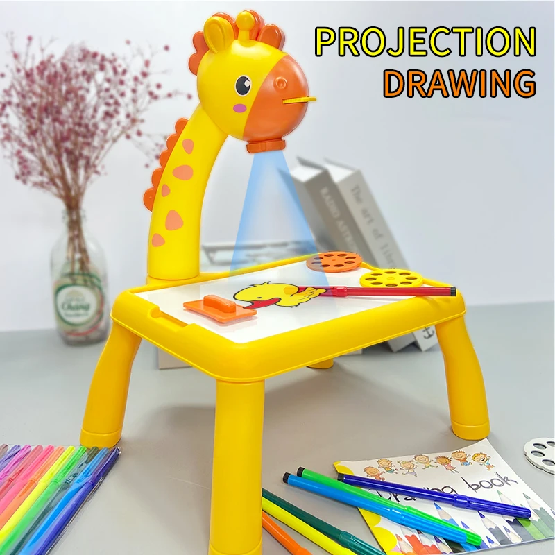 Children's Projection Drawing Board Multi-functional Drawing Table Projector Graffiti Puzzle Toy 4