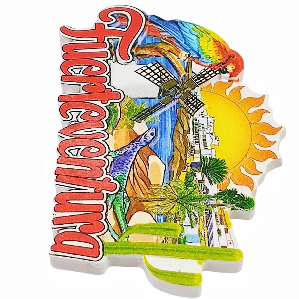 Aimant Réfrigérateur Barcelone Espagne - Souvenir De Voyage 3D Peint à La Main - Décoration Aimantée Pour Cuisine, Maison - Artisanat Résine 9,6 X 5,2 Cm
