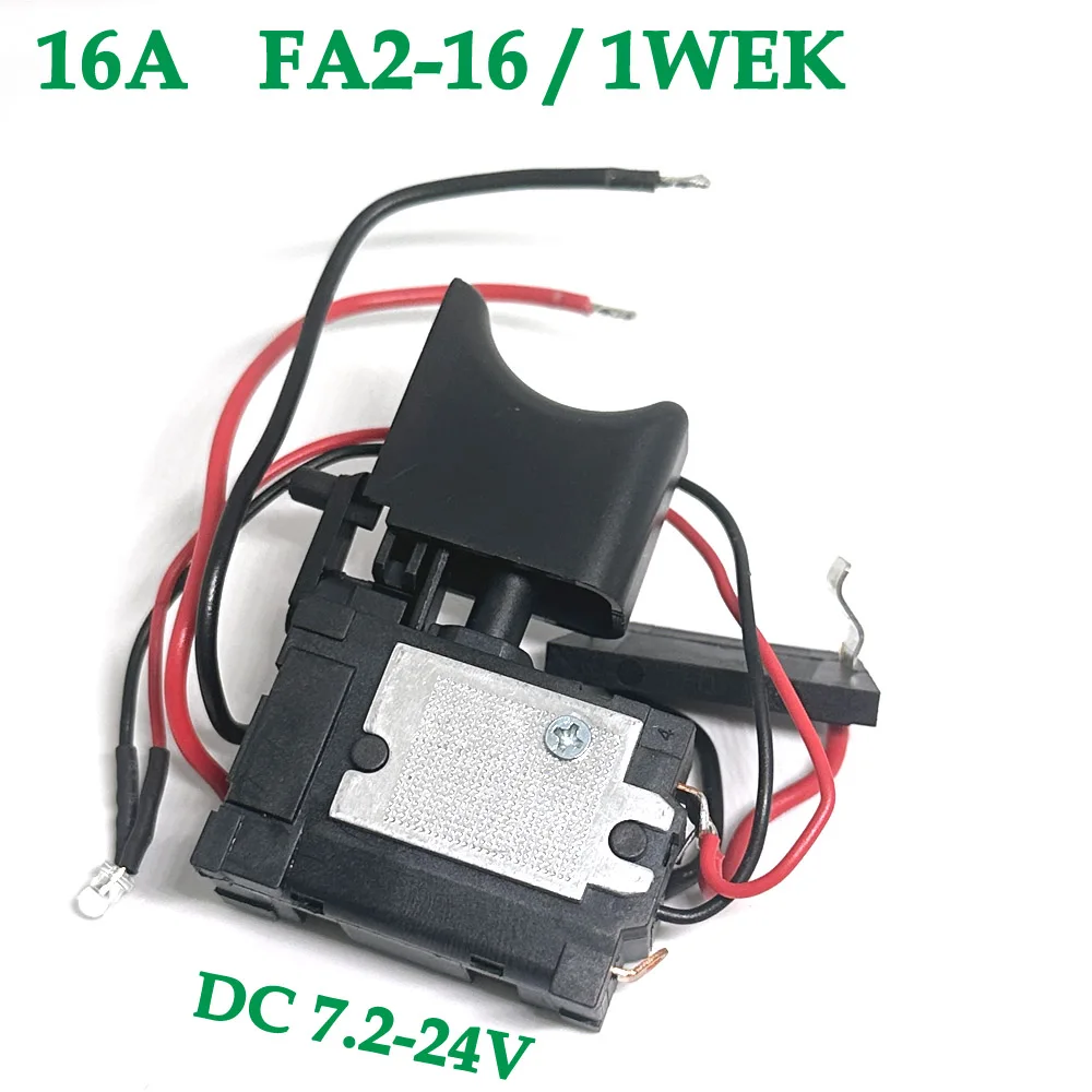 Dustproof Interruptor Broca Elétrica Interruptor de Controle de Velocidade 16a Fa216 1wek 5e4 Conector dc 7.224v