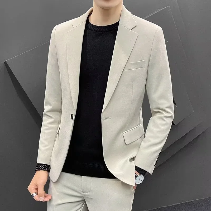 Men Suits Jackets Men's New Fall Winter Hong Kong Style Business Slim Fit Suit Jacket Professional Marriage Formal Western-style Clothes