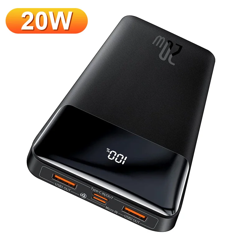 Baseus 100W Power Bank 20000mAh tipo C PD caricabatteria esterno portatile  Powerbank a ricarica rapida per