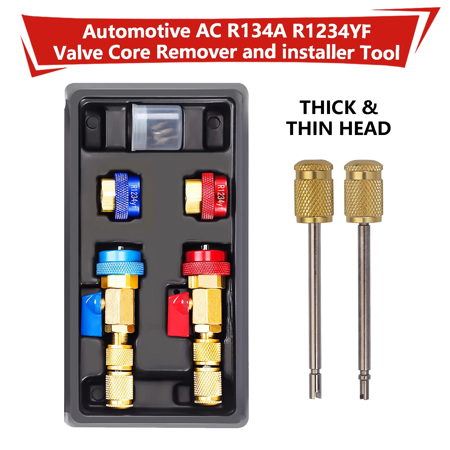 Automotive AC R134a R1234yf Valve Core Remover Installer Tool Set Air Condithoni