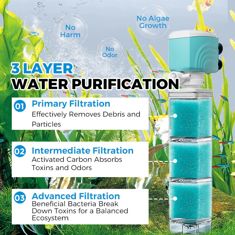 Sponge Filter Aquarium Internal Filter Water Purification Multi-functional Fish Tank Water Pump Wave Make Stool Sucker Air Pump