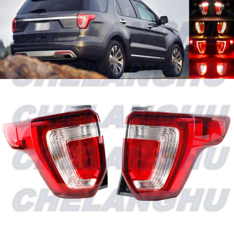 

For Ford Explorer 2016 2017 2018 2019 Pair Left+Right Tail Light Rear Brake Lamp With Bulbs FO2801251 FO2801252