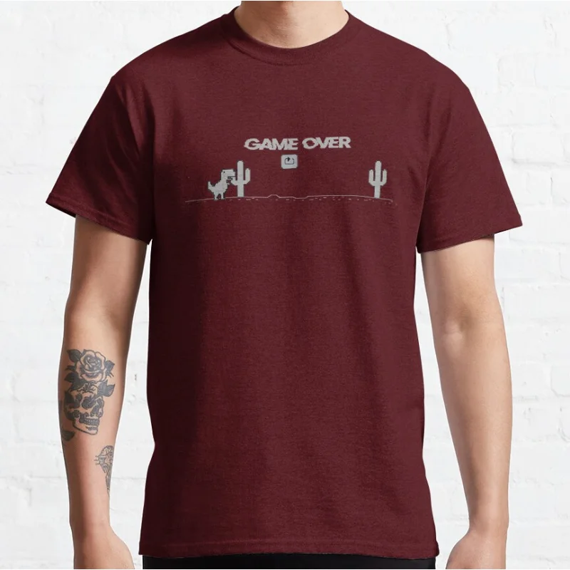 Retro Cactus Dinosaur Pixel Art T-Shirt
