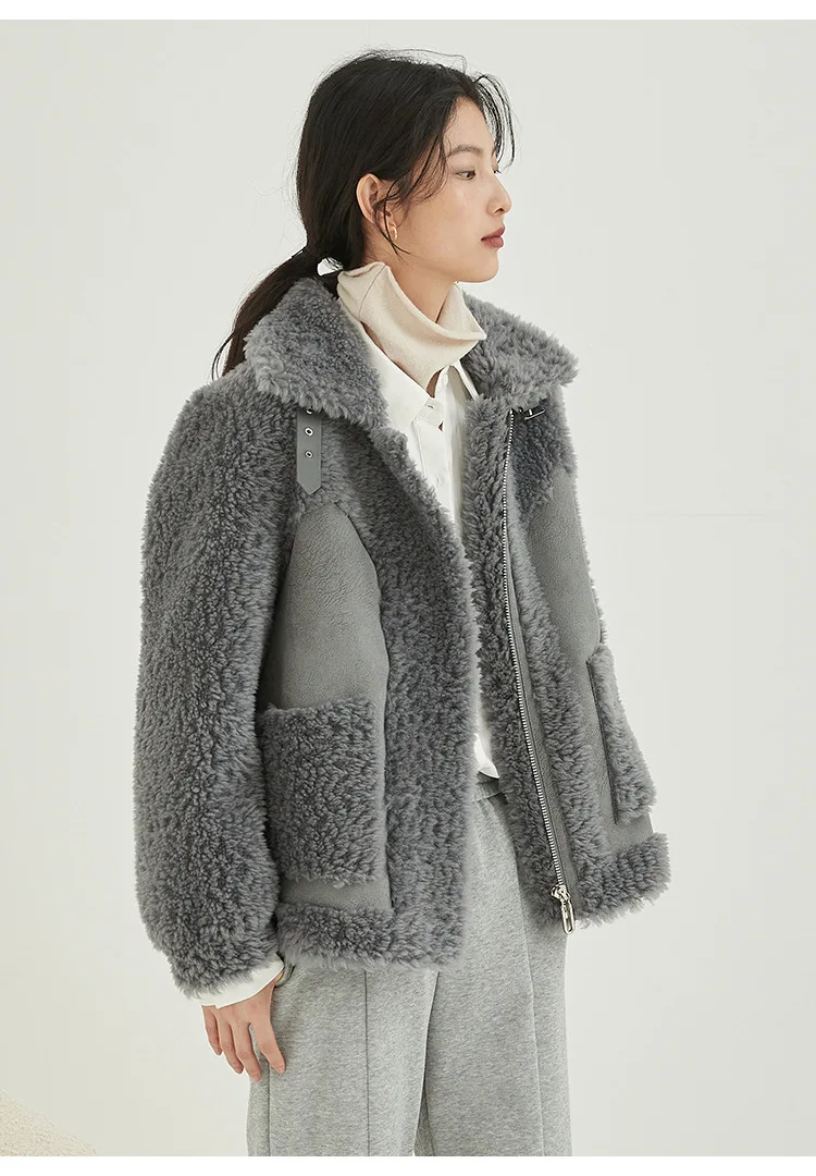 Sheep Fleece Coat Women's Short New Fur One Small Lamb Fur Grain Fur Coat Loose