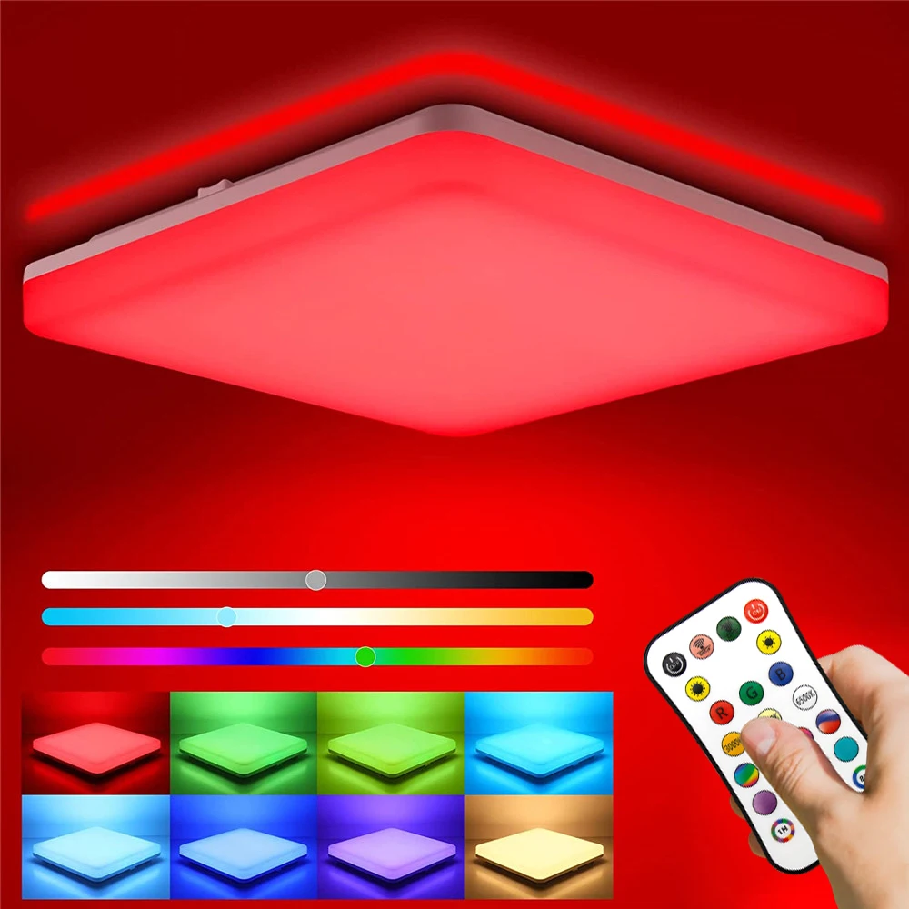 

Smart Ceiling Lamp RGB Lustre LED Lights with Remote Control LED Ceiling lights for Living Room Decoration Dimmable Panel light