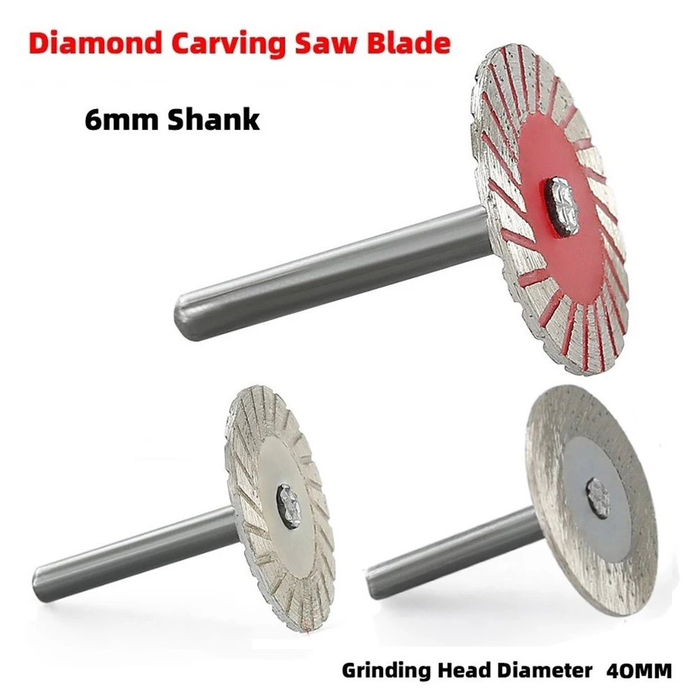 

1pc 40mm Cutting Blade Disc 6mm Shank Diamond Circular Saw Blade Sanding Wheel Cutting Discs With Mandrel For Wood Metal Stone