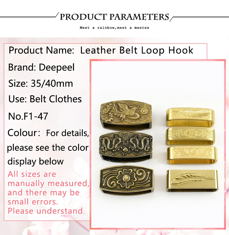1Pc Deepeel 35/40mm Pure Copper Man Belt Buckle Ring Metal Solid Brass Waistband Loop Clasp Men Belts Leather Crafts Accessories