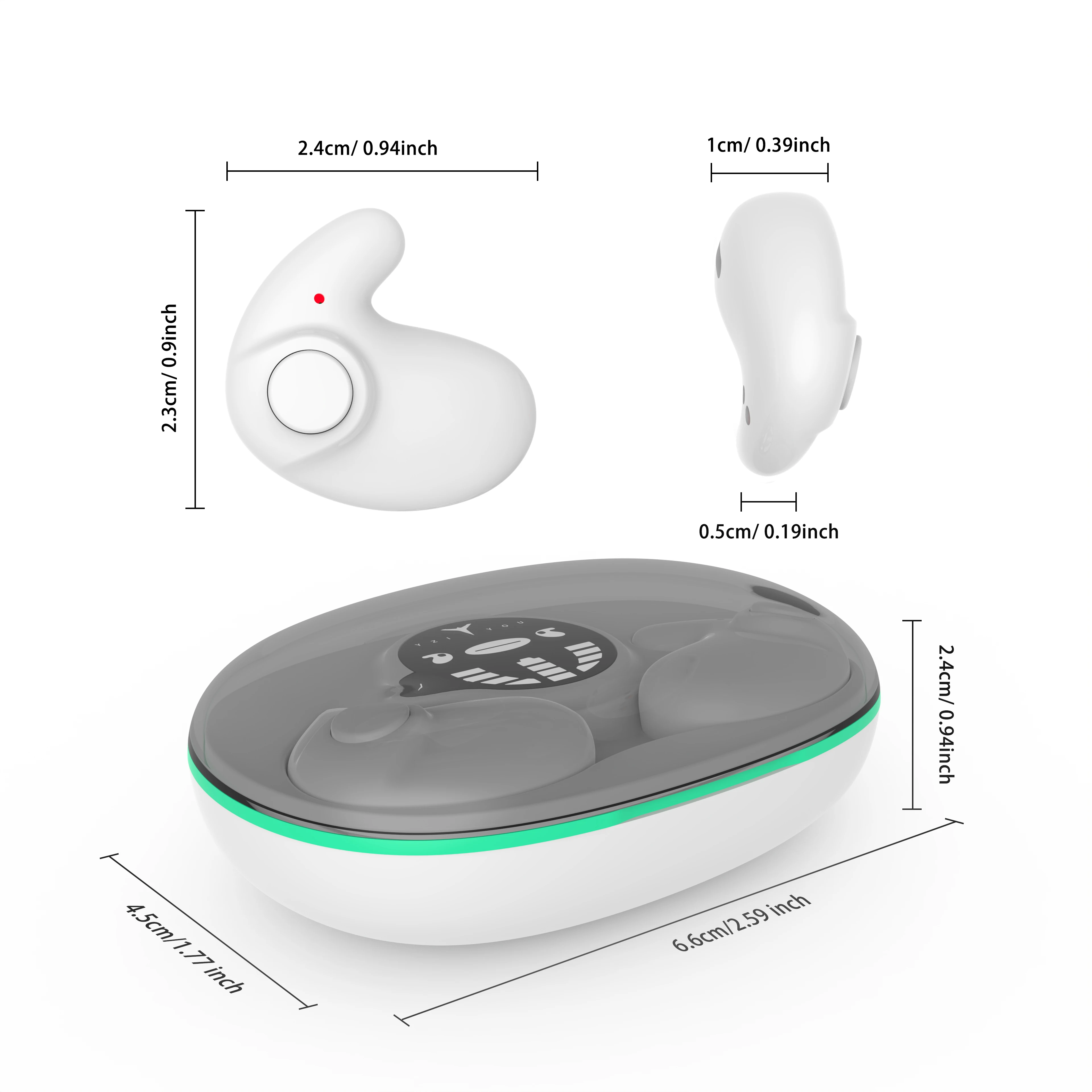 Digital Display Sports Ear Buds IPX5 Waterproof Earphones for Phone Laptop Bluetooth Headphones Wireless Earbuds 48hrs Talk Time