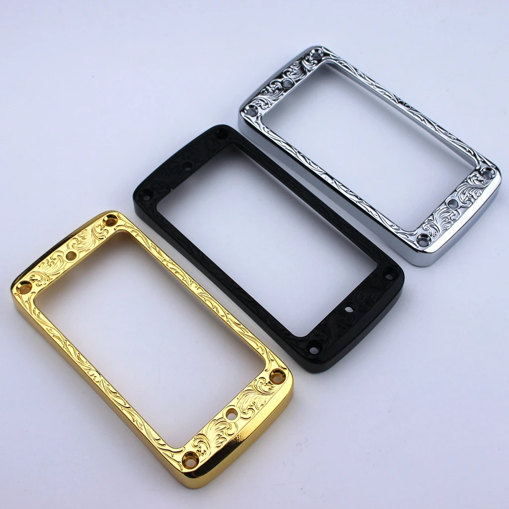 Set Anello Montaggio Pickup Humbucker Metallico Curvo Per Les Paul & Bass – Nero 2