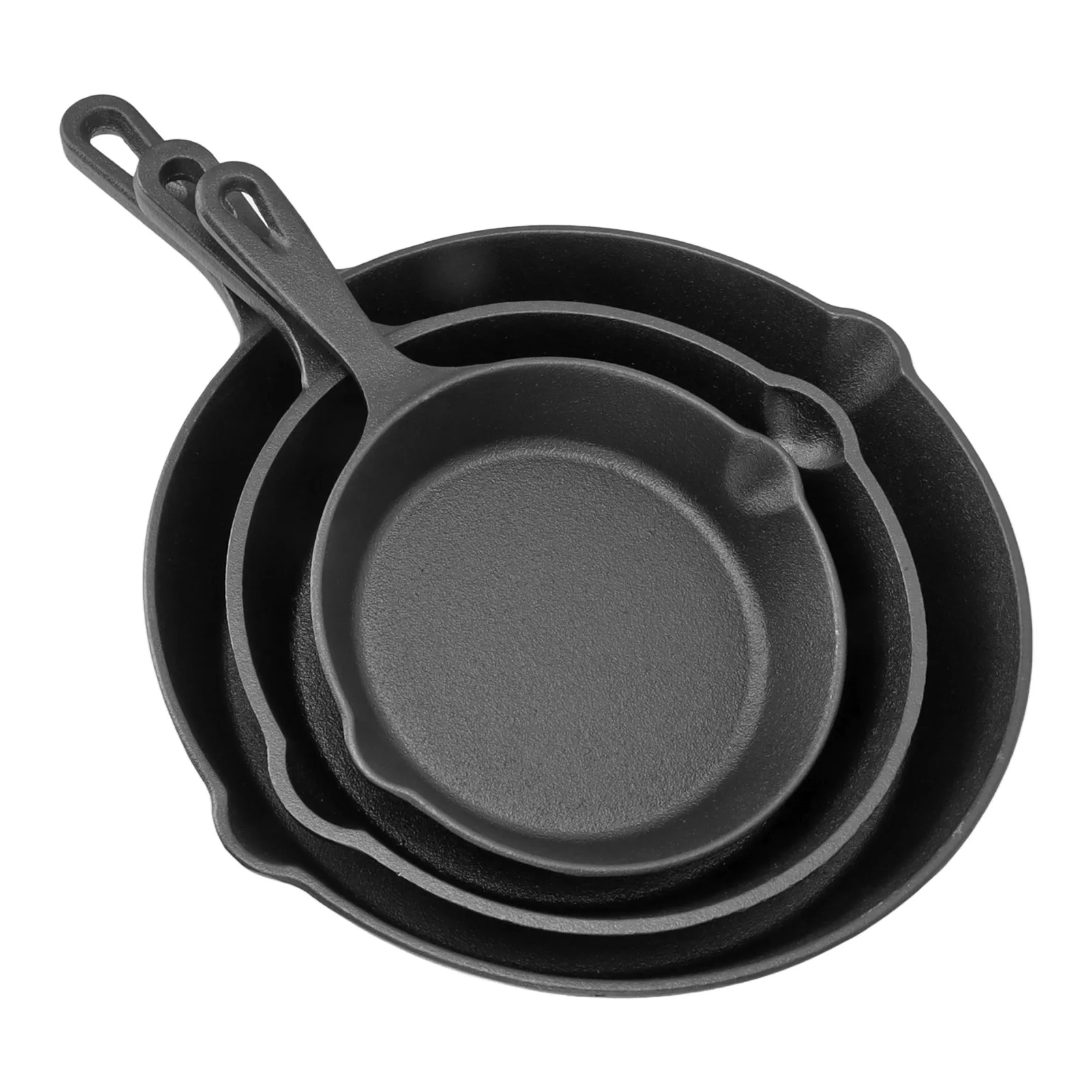 3 pçs 16cm 20cm 25cm frigideira conjunto de ferro fundido evitar vara multifuncional mini frigideira ovo com alça longa para casa