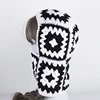 Autumn Winter Balaclava Hats for Women Handmade Crochet Knitted One-Piece Beanies Retro Floral Square Woolen Caps Earflap Bonnet 4