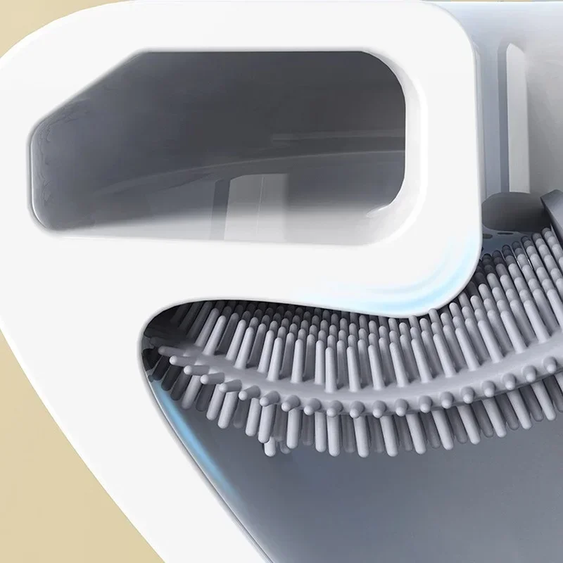 Bathroom Accessories Set Silicone Toilet Brush Wall-Mounted Soft Bristles 20