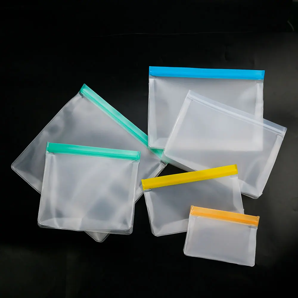 Silicone world Reusable PEVA Food Bag Freezer Stand Up Food Storage Bag Silicone Leakproof Kitchen Organizer Fresh Shut Bags fresh keeping bags food storage bags plastic food storage bags