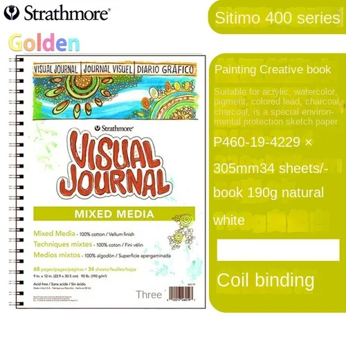 American Strathmore 500 Series Artist Sketchbook Painting Creative Book 400  Series Coil Watercolor Notebook Drawing Supplies - Notebook - AliExpress