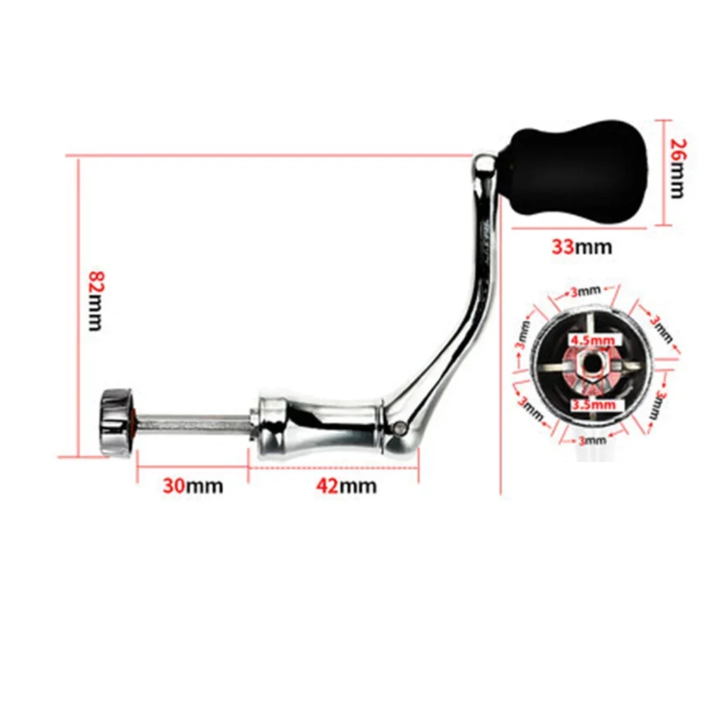 Set 3 Maniglie Di Ricambio Per Mulinello Da Pesca - Impugnatura Rotante Pieghevole In Metallo E Plastica, Regolabile Fino A 75° - Compatibile Con Mulinelli Piccoli E Medi - 2