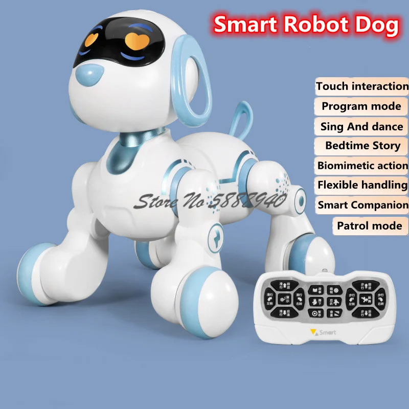 Intelligent Early Education Telecomando Robot Dog Programmazione Intelligente Touch Sense Led Emoticon Dinamici Rc Robot Dog Child Toy