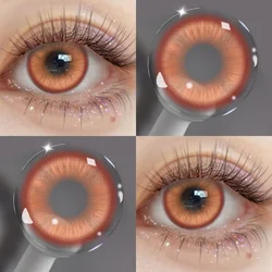 Vibrant Magic Pop GreenRed Cosplay Contact Lenses - 6 - Month Wear for Eye Makeup Transformation (Golden Brown)