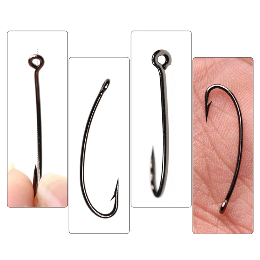 Fly Tying Hooks 100Pcs Barbless Fly Fishing Hook Catch&Release for Dry Wet  Nymph 4#-20# Assortment Competition Hooks