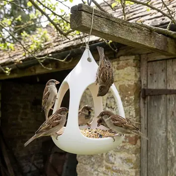 Casetta per Uccelli in Plastica Resistente all'Acqua e alla Pioggia, Stazione di Alimentazione Antivento, Contenitore per Cibo per Uccelli per Amanti della Fauna Selvatica