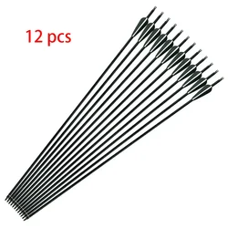 Premium 30 - Inch Carbon Arrow with Replaceable Arrowhead (12PCS Black Arrows)