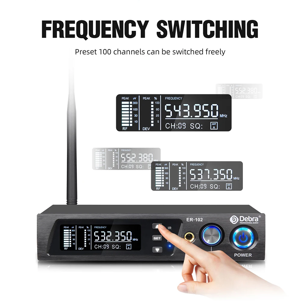 UHF IEM Wireless In-Ear Monitoring System ER-102 with bluetooth5.0 for Stage Per