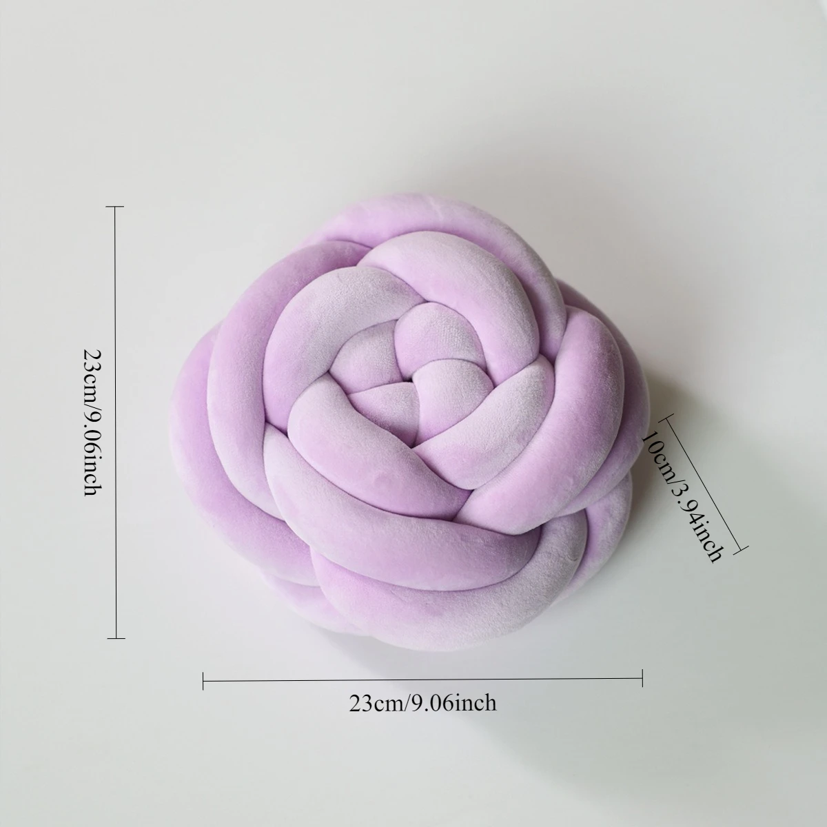 Fluffy Braided Pillow for Sofa and Window Seat, Nordic Ins Rose Pattern Backrest Cushion with Plush Cover Nordic Ins Style