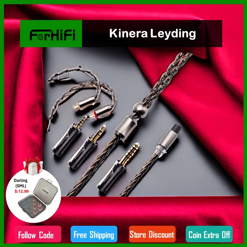 

Kinera Leyding Modular Earphone Upgrade Cable OFC+Alloy Copper 5N Silver Plated 8 Core 0.78 2pin / MMCX Connector (2.5+3.5+4.4)