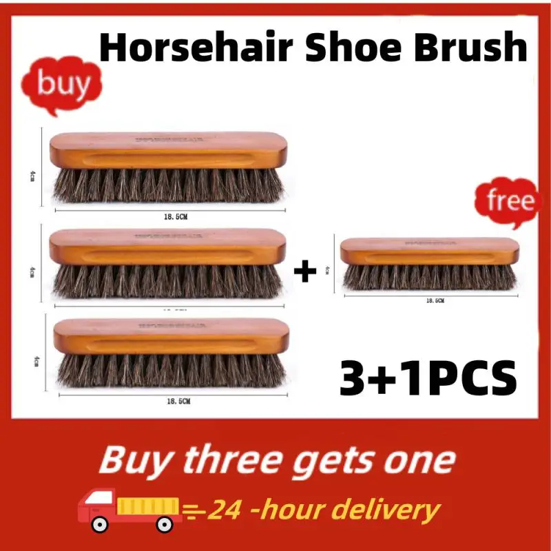

Кожаная мягкая щетка из натурального конского волоса, домашняя щетка для обуви из конского волоса, уход, подходит для замшевых ботинок, щетка для очистки обуви