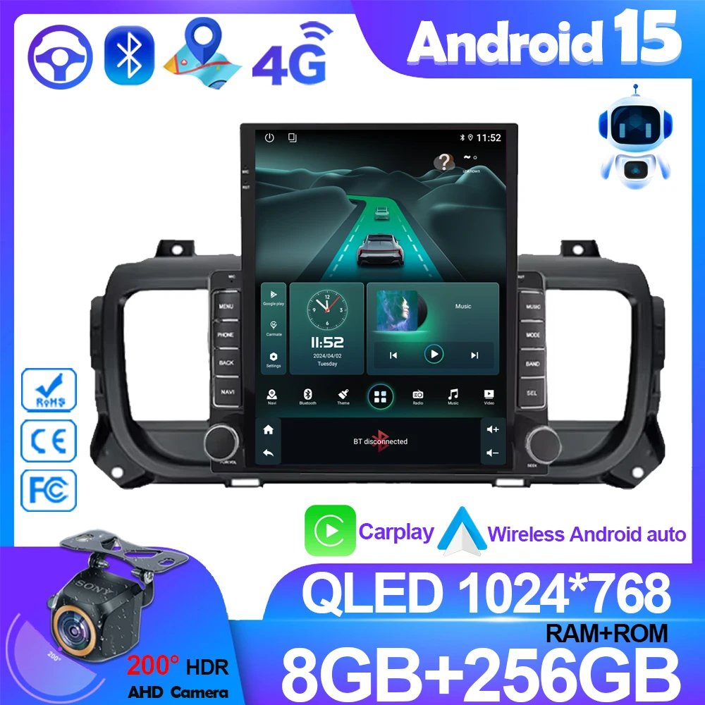 Autoradio Android, Navigation GPS, Limitation, Vidéo pour Voiture, Cristaux en Jumpy 3, SpaceTourer, KIT Rods 3, Toyota Proace 2016 - 2021 1 Autoradio Android, Navigation GPS, Limitation, Vidéo pour Voiture, Cristaux en Jumpy 3, SpaceTourer, KIT Rods 3, Toyota Proace 2016 - 2021 1
