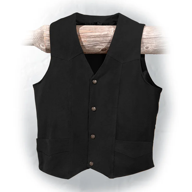 Men's Suit Vest Khaki Suede Western Denim Sleeveless Jacket Vintage Steampunk Waistcoat Male Clothes Vests for Men chalecos