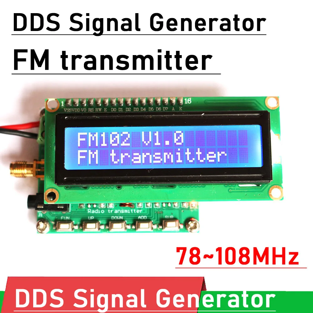 

DDS FM signal generator 78~108MHz FM Stereo transmitter wireless FOR Meter calibration