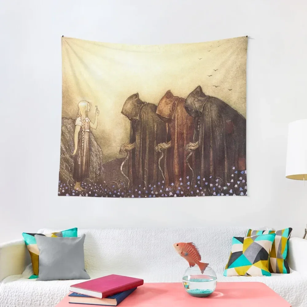 

“The Golden Key” Watercolor by John Bauer Tapestry Decoration Wall Decoration For Home Aesthetics For Room Tapestry