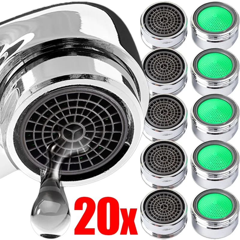 20/1PCS ก๊อกน้ําเครื่องเติมอากาศ Water Saving TAP ใส่หัวฉีดด้ายก๊อกน้ํา Bubbler กรองเปลี่ยนได้ห้องน้ําก๊อกน้ําห้องครัว Strainers 1