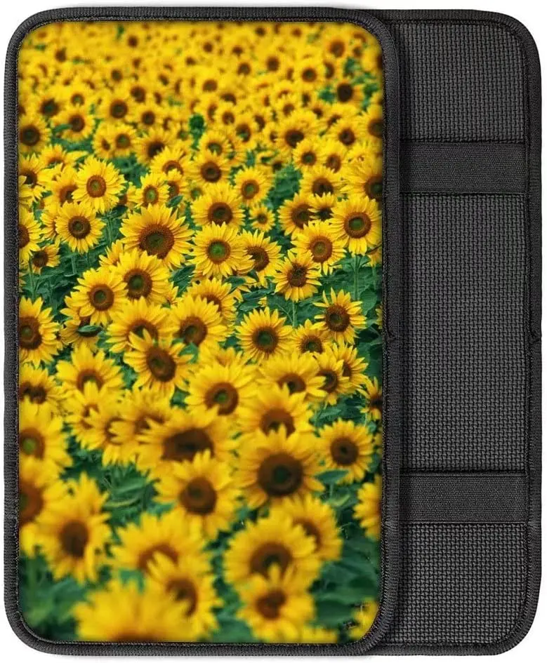

ORGYPET Sunflowers Printed Car Armrest Cover Detachable Car Center Console Cover,Anti Slip Waterproof Neoprene Car Armrest Seat