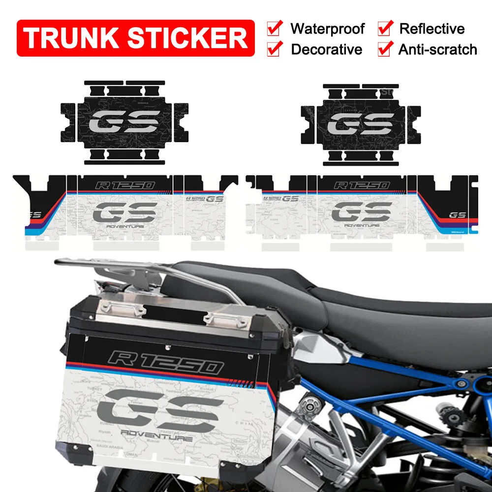 Motorcycle Aluminum Box Reflective Sticker For BMW R1250GS Adventure R1250 GSA 2019 2020 2021 2022 2023 Side Case Pannier Decals