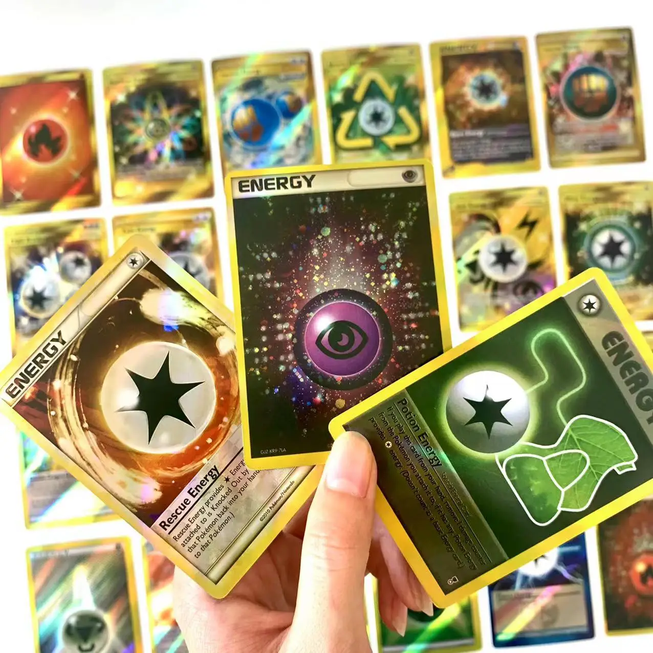 Carta Pokémon Lote Com 90 Energias Com 10 De Cada Tipo