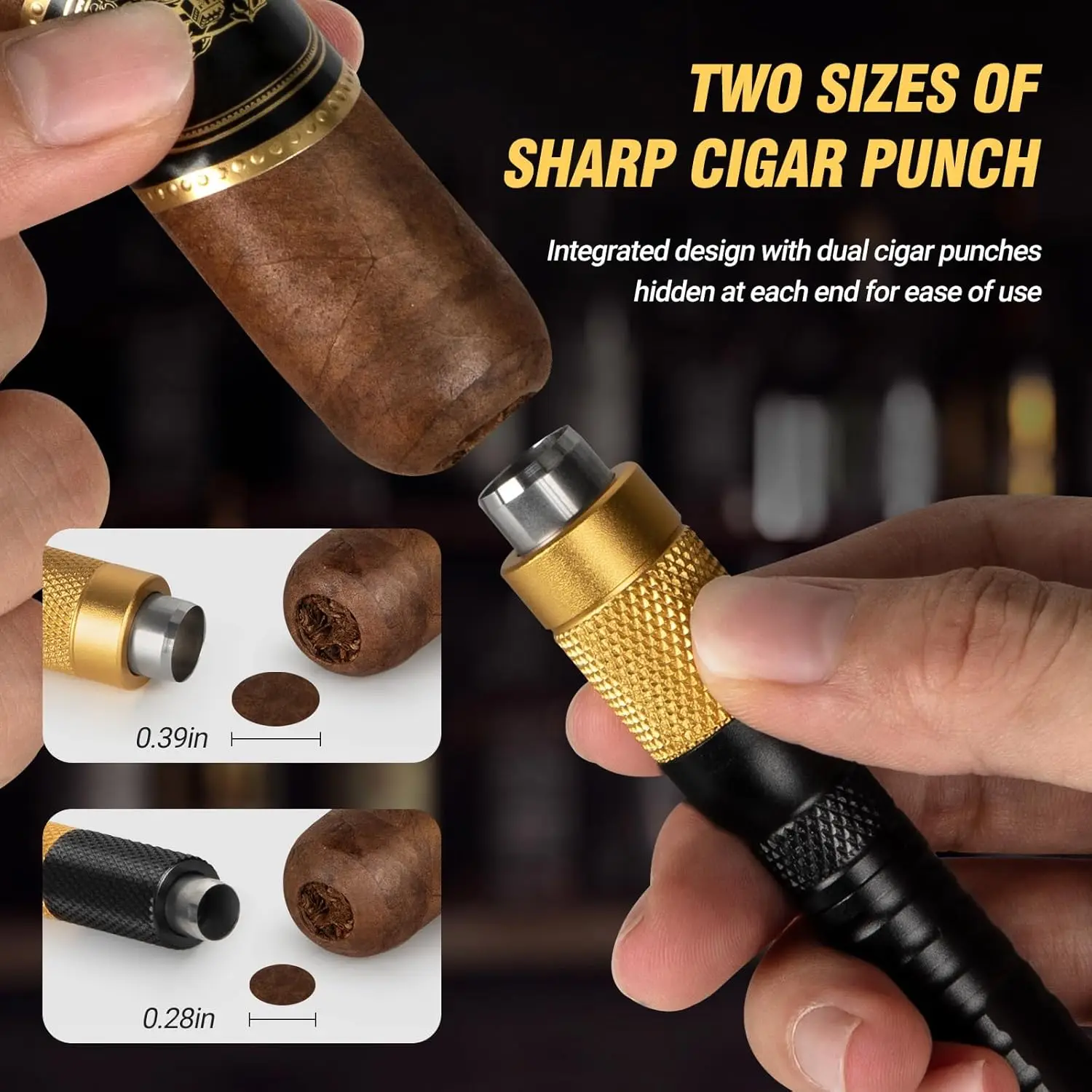 4-in-1 Cigar Draw Enhancer Tool Kit With Cigar Punch Tool Twin Nubber Stainless Steel Double End Punch cigar tools