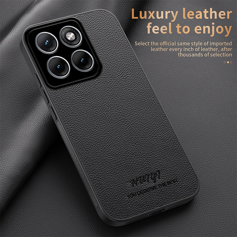 Luxury Leather Lychee Magnetic Cover - Skin-friendly Bumper
