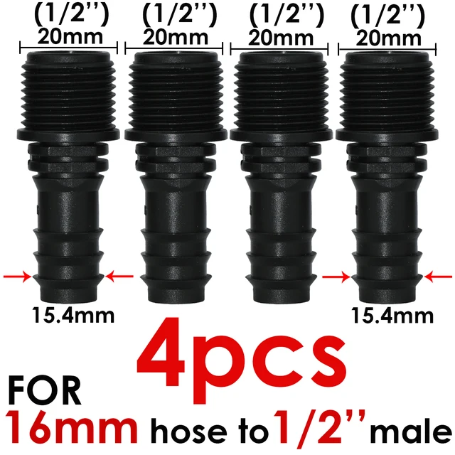 Kesla 4Db Javító Szál Csatlakozó 1/2 "3/4" Női Férfi És Barb 16 Mm 20 25 Pe Tömlő Adapter Csepegtető Öntözőrendszer Kertcső - Image 2