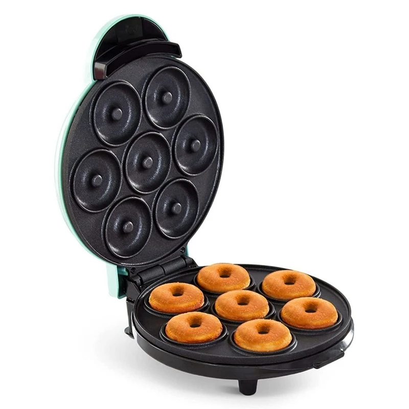Electric Donut Maker Automatic Heating Egg Cake Bread Baking Machine 700W Kitchen Breakfast Makes 7 Donuts US Plug